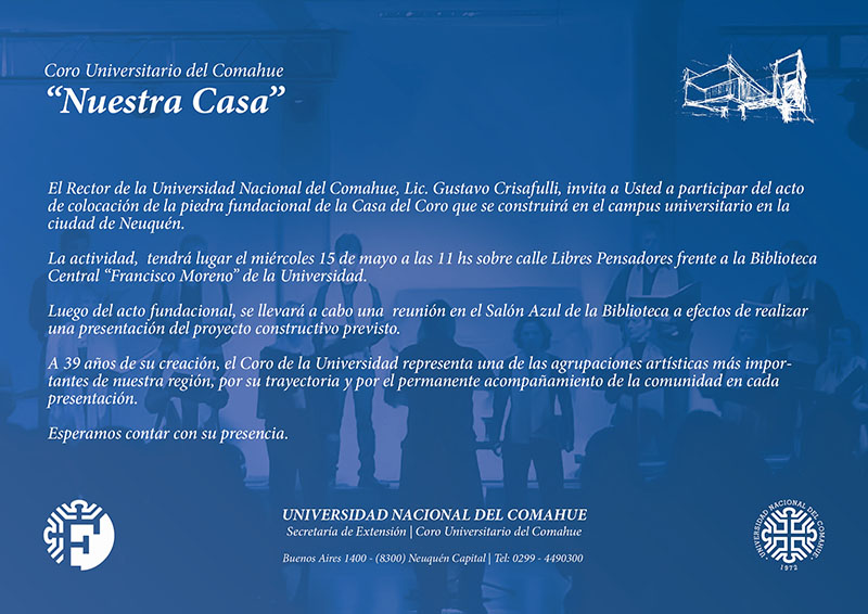 COLOCACIÓN DE LA PIEDRA FUNDACIONAL DE LA CASA DEL CORO UNIVERSITARIO